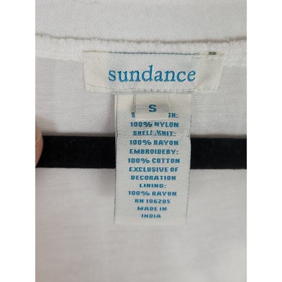 Sundance Laurentide Embroidered Floral Short Sleeve Tunic in White, sz Small - Picture 5 of 11